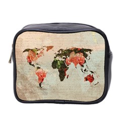 Vintageworldmap1200 Mini Travel Toiletry Bag (Two Sides) from ArtsNow.com Front