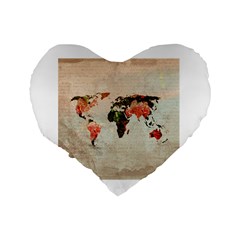 Vintageworldmap1200 16  Premium Heart Shape Cushion  from ArtsNow.com Back