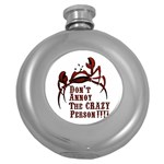 crazy person Hip Flask (Round)