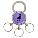 Purple Gracious Evil Black Cat 3-Ring Key Chain