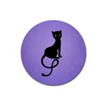 Purple Gracious Evil Black Cat Magnet 3  (Round)