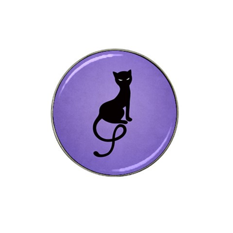 Purple Gracious Evil Black Cat Golf Ball Marker (for Hat Clip) from ArtsNow.com Front
