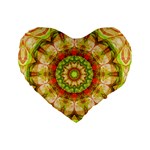 Red Green Apples Mandala 16  Premium Heart Shape Cushion 