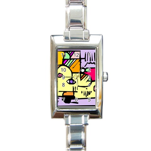 Fighting The Fog Rectangular Italian Charm Watch from ArtsNow.com Front