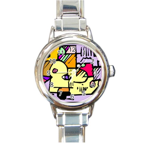 Fighting The Fog Round Italian Charm Watch from ArtsNow.com Front