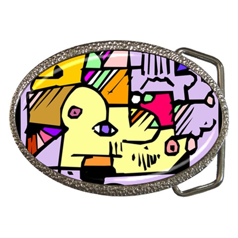 Fighting The Fog Belt Buckle (Oval) from ArtsNow.com Front