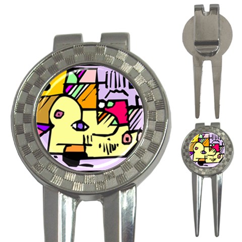 Fighting The Fog Golf Pitchfork & Ball Marker from ArtsNow.com Front