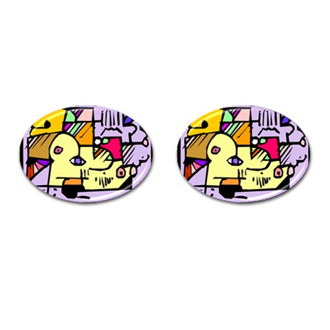 Fighting The Fog Cufflinks (Oval) from ArtsNow.com Front(Pair)