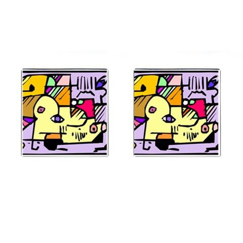 Fighting The Fog Cufflinks (Square) from ArtsNow.com Front(Pair)