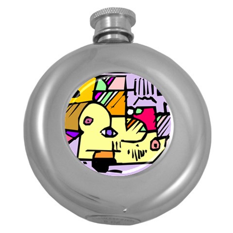 Fighting The Fog Hip Flask (Round) from ArtsNow.com Front