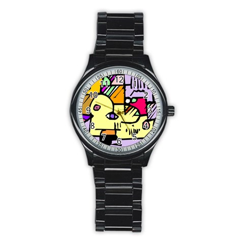 Fighting The Fog Sport Metal Watch (Black) from ArtsNow.com Front