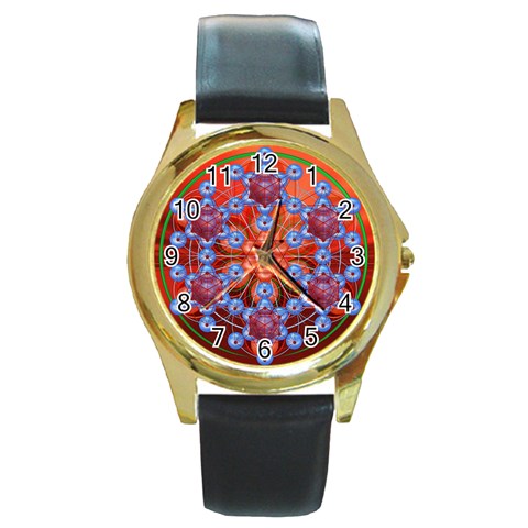 Grailcode2 Round Gold Metal Watch from ArtsNow.com Front