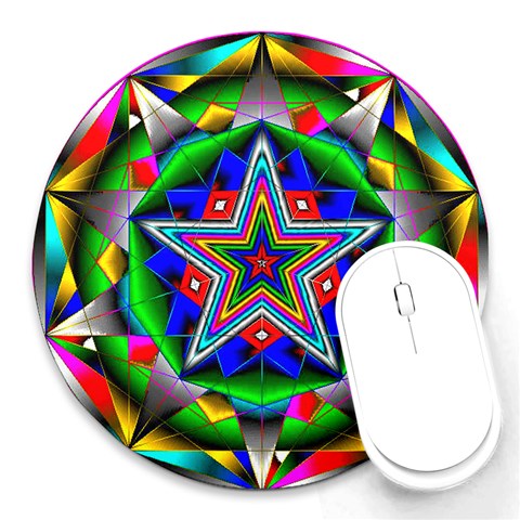 Icosidodecahedron Round Mousepad from ArtsNow.com Front