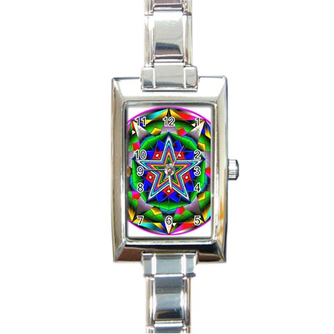 Icosidodecahedron Rectangular Italian Charm Watch from ArtsNow.com Front