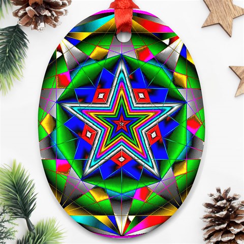 Icosidodecahedron Ornament (Oval) from ArtsNow.com Front