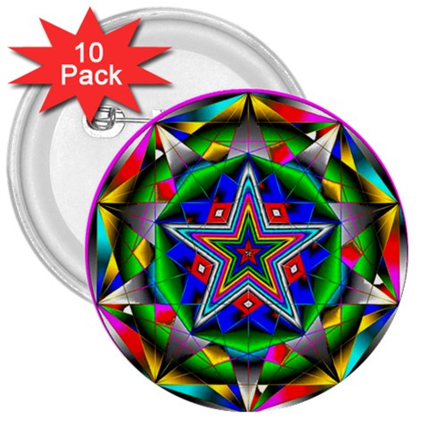 Icosidodecahedron 3  Button (10 pack) from ArtsNow.com Front