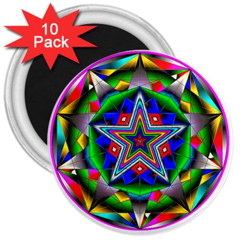 Icosidodecahedron 3  Magnet (10 pack) from ArtsNow.com Front