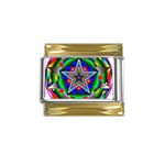 Icosidodecahedron Gold Trim Italian Charm (9mm)