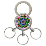 Icosidodecahedron 3-Ring Key Chain