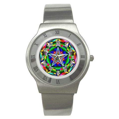 Icosidodecahedron Stainless Steel Watch from ArtsNow.com Front