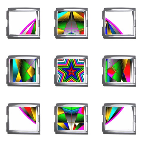 Icosidodecahedron Mega Link Italian Charm (9 pack) from ArtsNow.com Front