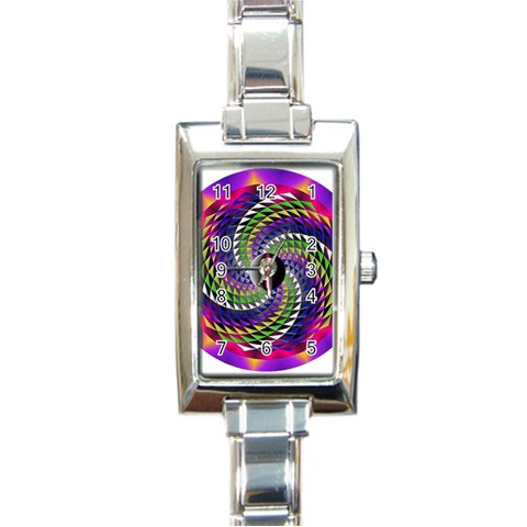 Infinity Rectangular Italian Charm Watch from ArtsNow.com Front