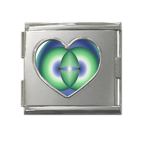 Interconnection Mega Link Heart Italian Charm (18mm) from ArtsNow.com Front
