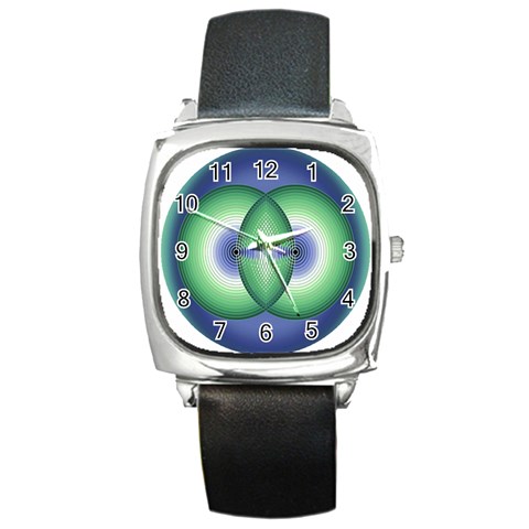 Interconnection Square Metal Watch from ArtsNow.com Front