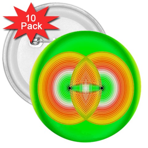 Interconnection 3  Button (10 pack) from ArtsNow.com Front