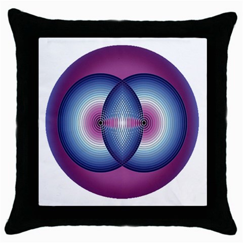 Interconnection Throw Pillow Case (Black) from ArtsNow.com Front