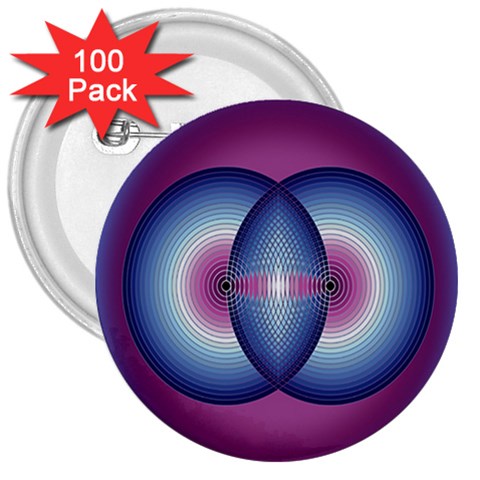 Interconnection 3  Button (100 pack) from ArtsNow.com Front