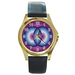 Interconnection Round Gold Metal Watch