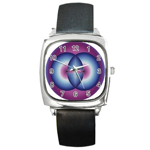 Interconnection Square Metal Watch from ArtsNow.com Front