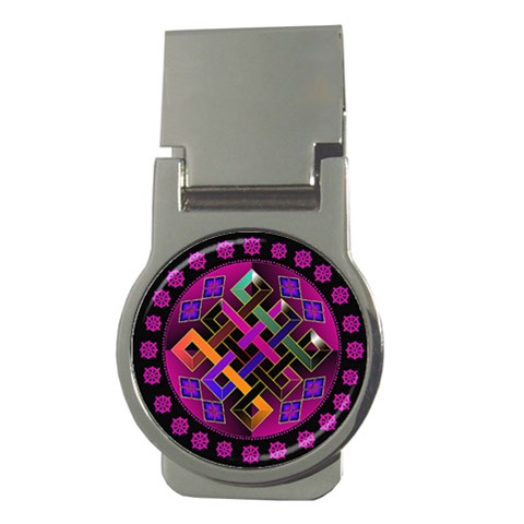 Endless Knot Money Clip (Round) from ArtsNow.com Front