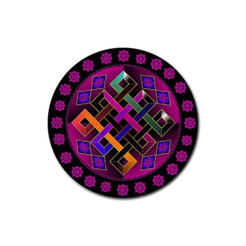 Endless Knot Rubber Round Coaster (4 pack) from ArtsNow.com Front