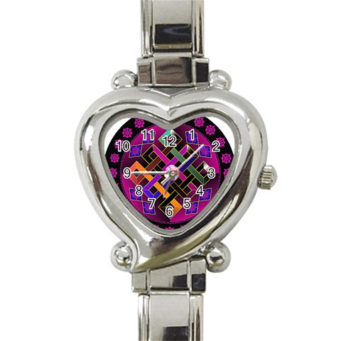 Endless Knot Heart Italian Charm Watch from ArtsNow.com Front