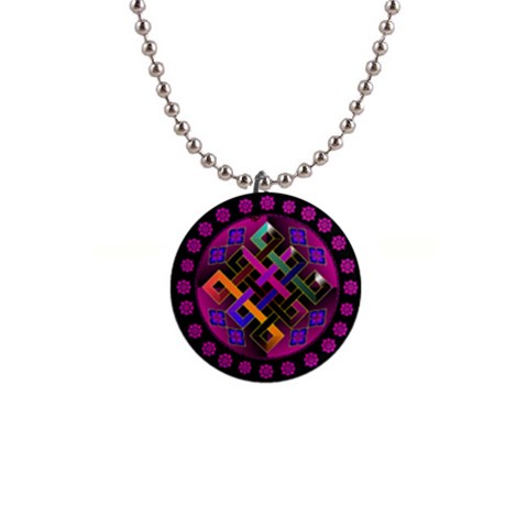 Endless Knot 1  Button Necklace from ArtsNow.com Front