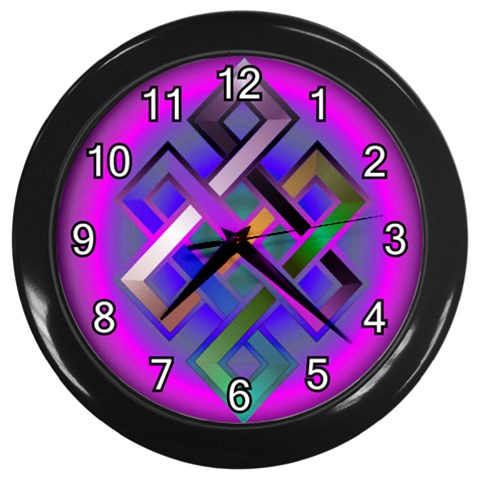 EndlessKnot_2 Wall Clock (Black) from ArtsNow.com Front