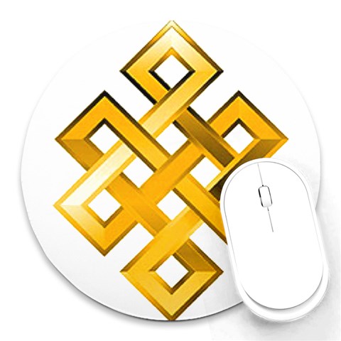 Endless Knot gold Round Mousepad from ArtsNow.com Front