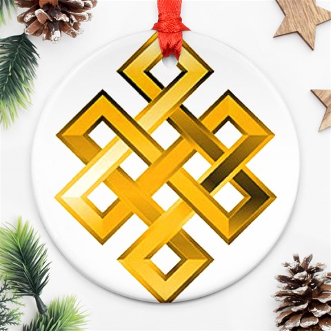 Endless Knot gold Ornament (Round) from ArtsNow.com Front