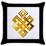 Endless Knot gold Throw Pillow Case (Black)