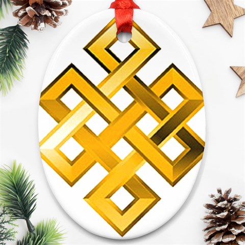 Endless Knot gold Ornament (Oval) from ArtsNow.com Front
