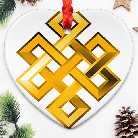 Endless Knot gold Ornament (Heart) from ArtsNow.com Front