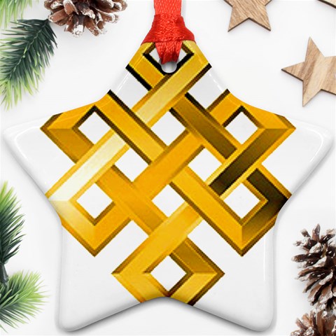 Endless Knot gold Ornament (Star) from ArtsNow.com Front