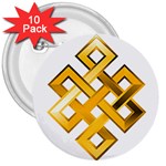 Endless Knot gold 3  Button (10 pack)