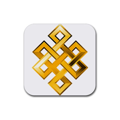 Endless Knot gold Rubber Coaster (Square) from ArtsNow.com Front