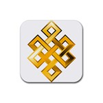 Endless Knot gold Rubber Coaster (Square)