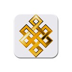 Endless Knot gold Rubber Square Coaster (4 pack)