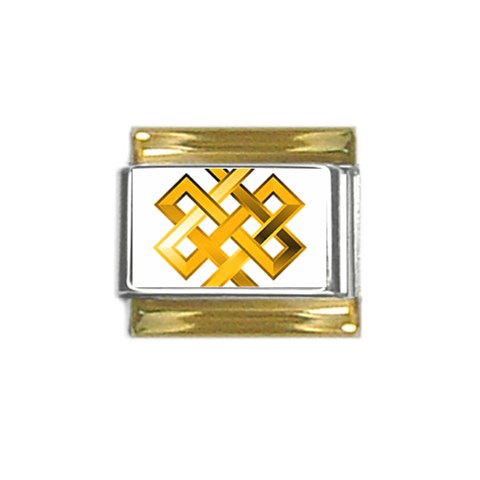 Endless Knot gold Gold Trim Italian Charm (9mm) from ArtsNow.com Front