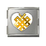 Endless Knot gold Mega Link Heart Italian Charm (18mm)